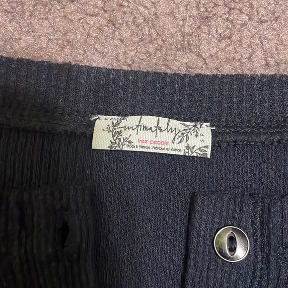 Free people thermal one piece thong style bodysuit  black buttons size small - Picture 4 of 5